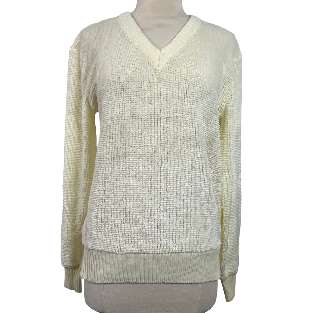 Saturdays in California Vintage Womens Pullover Sweatshirt Y2K Henley Top Size M